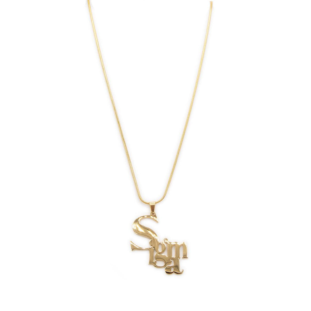 **NEW** SIGMA D'OR Pendant Necklace (Stainless Steel) - Simply Greek