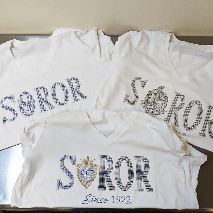 "SOROR" Rhinestone/Bling Tee - Simply Greek