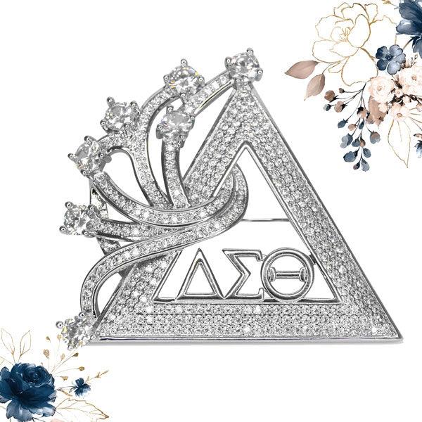ΔΣΘ Cubic Zirconia Pyramid Brooch - UTOPIA CREATIONS | Accessories & Gifts