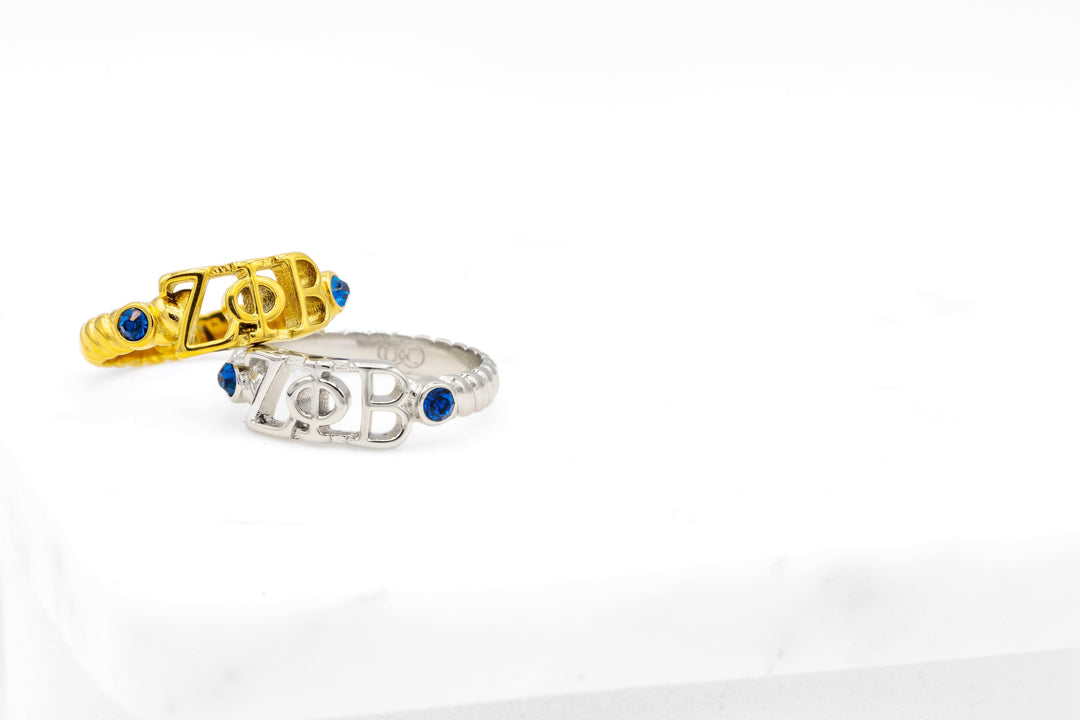 Sorority Pave' Twist Ring (Stainless Steel) - Simply Greek