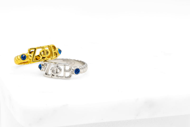 Sorority Pave' Twist Ring (Stainless Steel) - Simply Greek