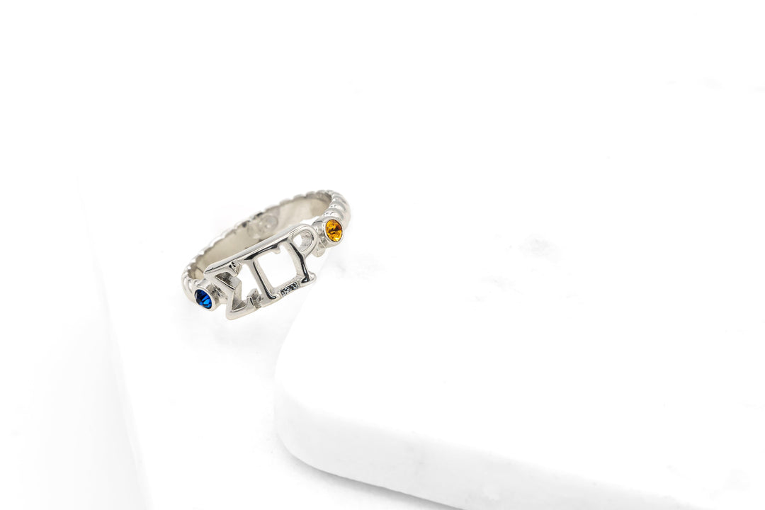 Sorority Pave' Twist Ring (Stainless Steel) - Simply Greek