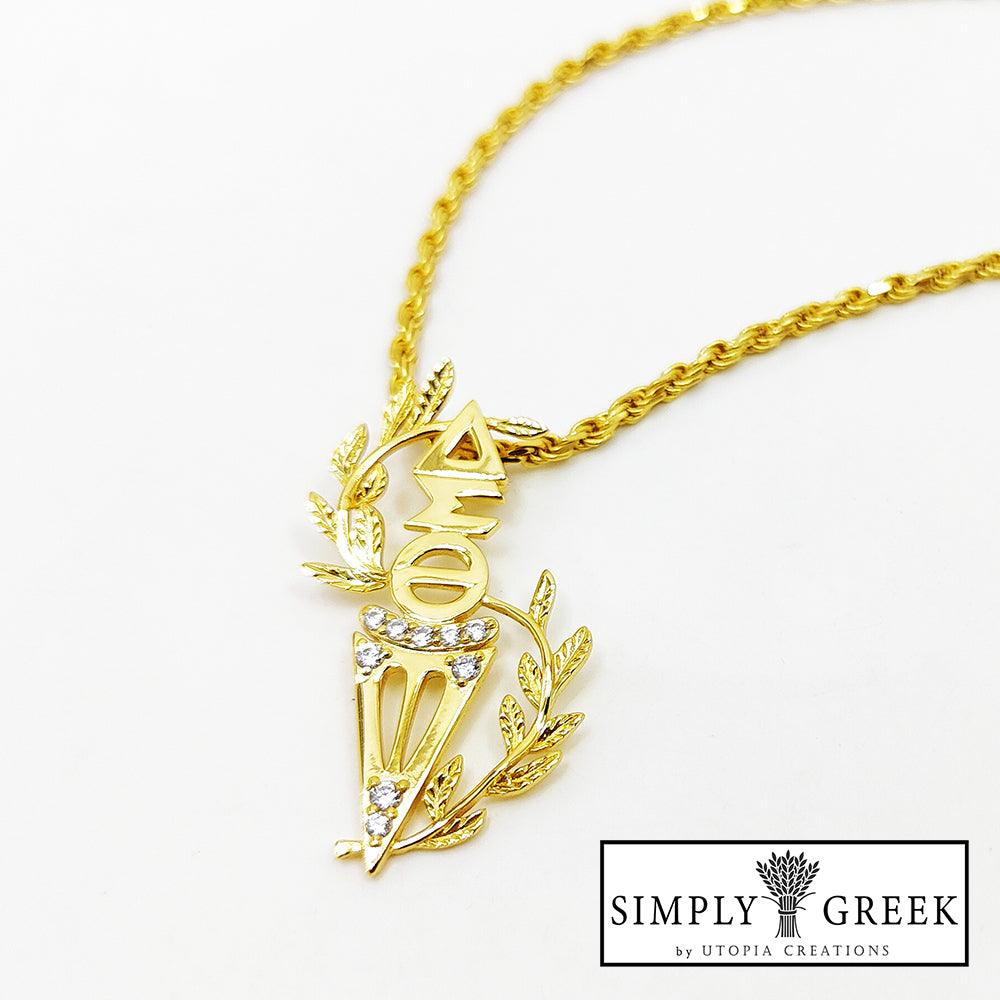 Delta Torch of Wisdom Necklace (Sterling Silver) - Simply Greek