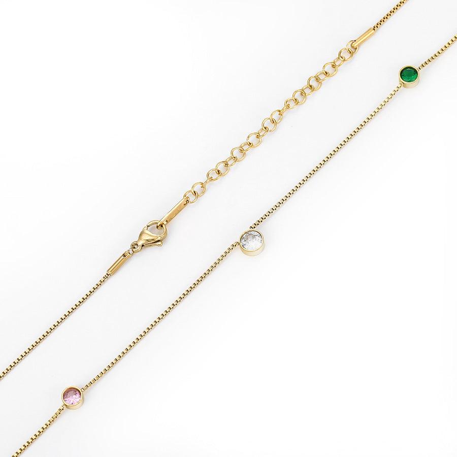 **NEW** Pink and Green Station 'Lily' Necklace - Simply Greek