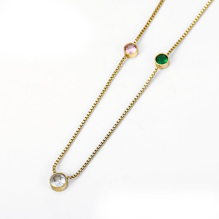 **NEW** Pink and Green Station 'Lily' Necklace - Simply Greek