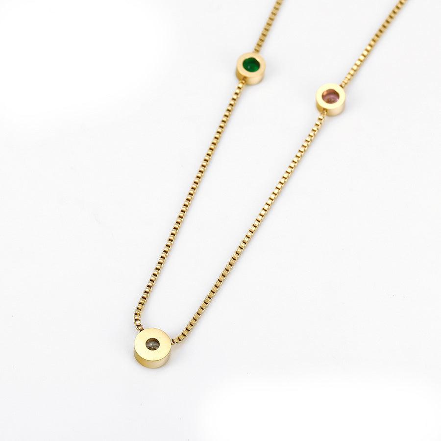 **NEW** Pink and Green Station 'Lily' Necklace - Simply Greek
