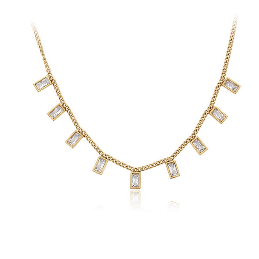 **NEW** Nine Jewel Necklace "Vera" (Stainless Steel) - Simply Greek
