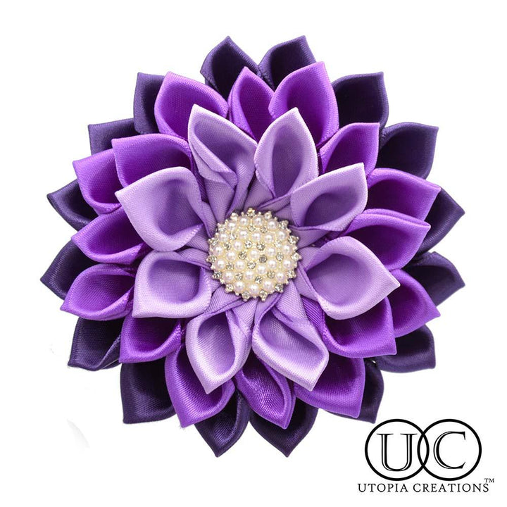 Purple Violet Flower Corsage Brooch "Ms. Dorothy" - Simply Greek