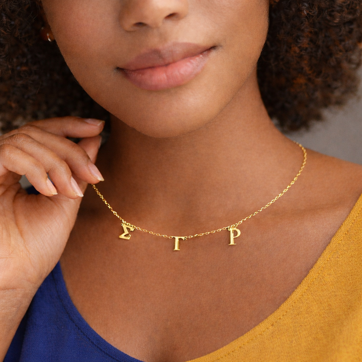Sigma Gamma Rho Greek Letter Necklace
