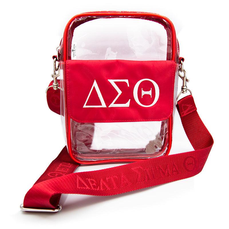 **NEW** Clear ΔΣΘ Stadium Crossbody Messenger Bag - Simply Greek