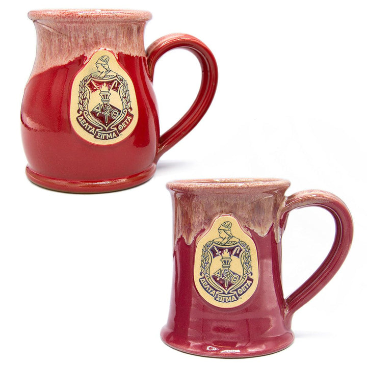 Delta Sigma Theta Tall Belly handmade pottery mug by Deneen Pottery. Exclusively sold at Simply Greek by Utopia Creations. 