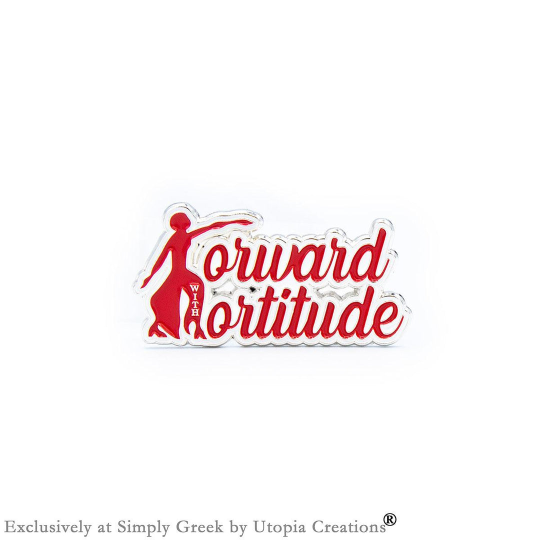 Forward with Fortitude Lapel Pin by Simply Greek