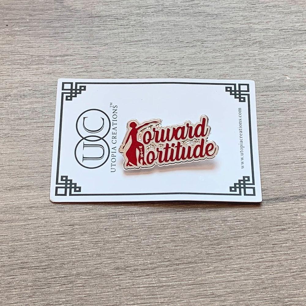 **NEW** Forward with Fortitude Lapel Pin - Simply Greek