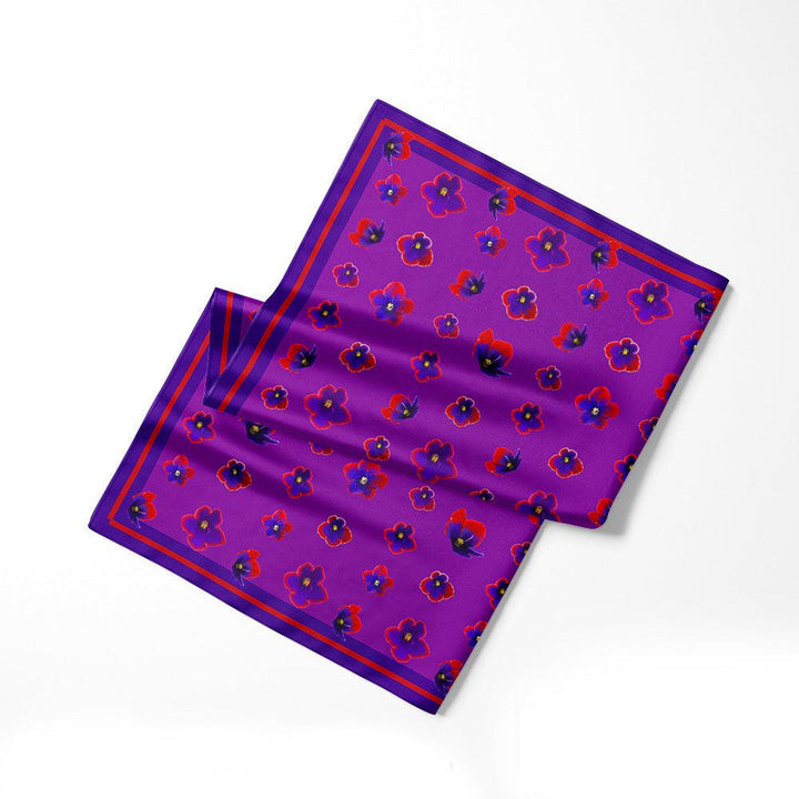 **NEW** Purple Violets Oversized Silk Scarf - Simply Greek