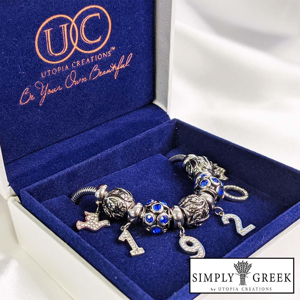 **NEW** ΖΦΒ 1920 Bead Charm Bracelet (Stainless Steel) - Simply Greek
