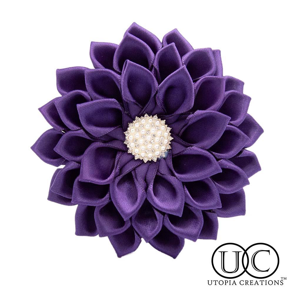 HUSURU Violet Flower Brooch Pin - Delta Sorority Jewelry, Alloy Metal, 5x3.7cm