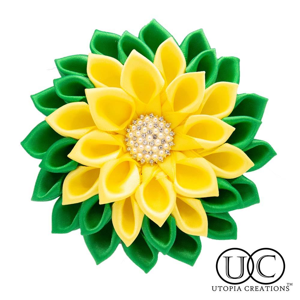 Handmade Satin Ribbon Flower Corsage (Various Colors) - Simply Greek