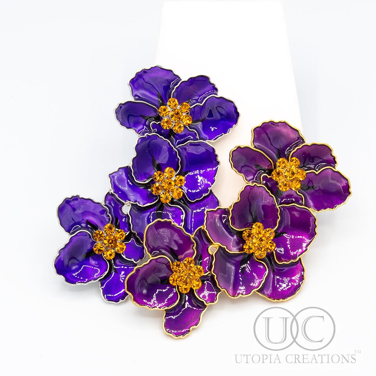 Purple Violets 'In Bloom' Brooch | Simply Greek by Utopia Creations
