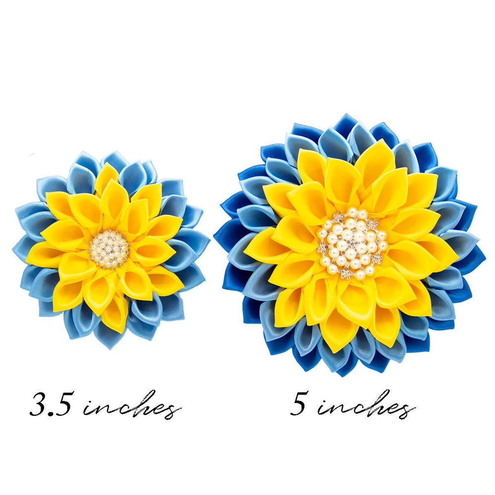 **NEW** Yellow & Blue Gradient Flower Corsage Brooch "Southern Girl" - Simply Greek