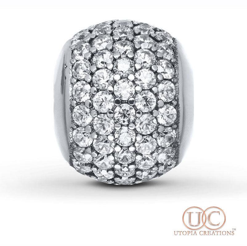 Clear Pavé Crystal Charm (Stainless Steel) – Simply Greek