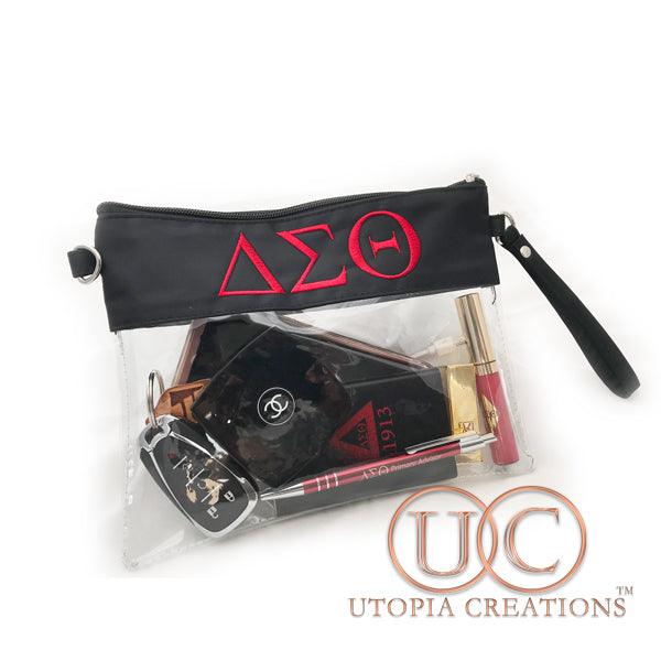 Delta Sigma Theta Clear Stadium-approved Crossbody Bag by Simply Greek by UTOPIA CREATIONS