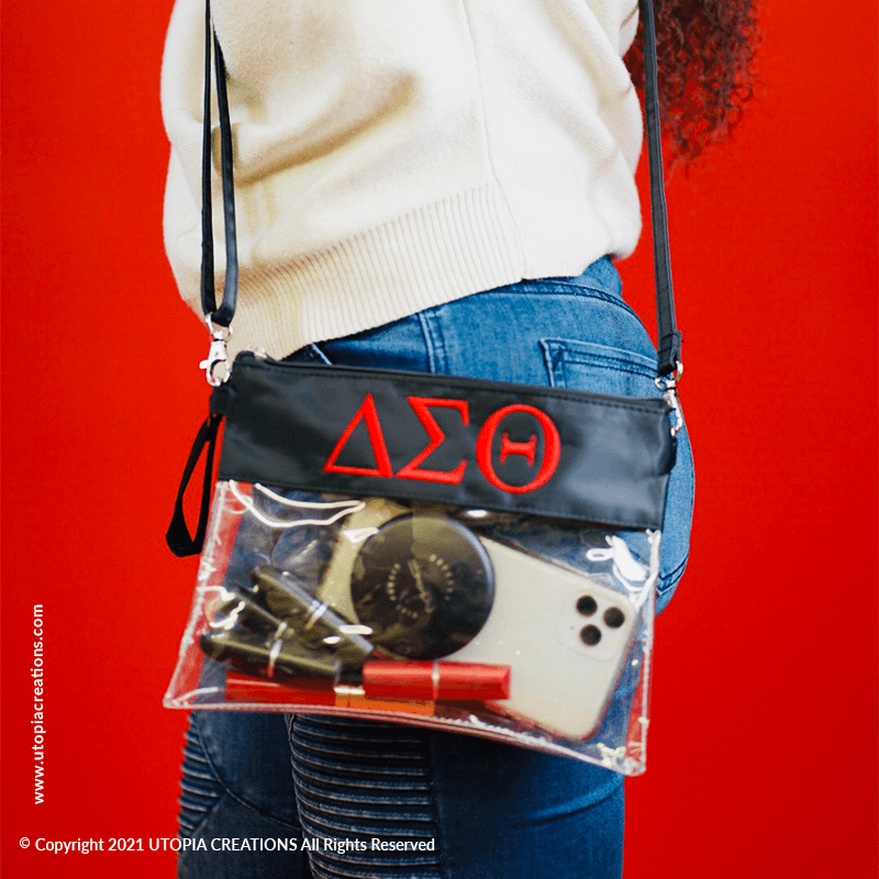 Delta Sigma Theta Clear Stadium Crossbody Bag