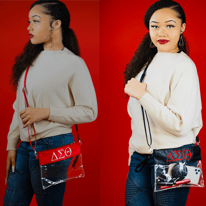 Delta Sigma Theta Clear Stadium-approved Crossbody Bag by Simply Greek