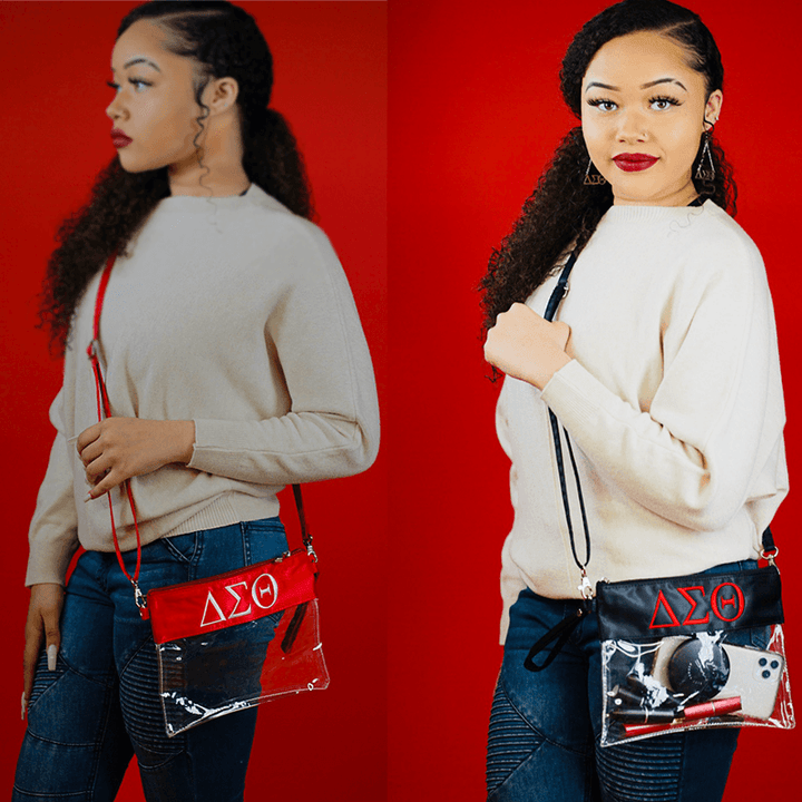 Delta Sigma Theta Clear Stadium-approved Crossbody Bag by Simply Greek