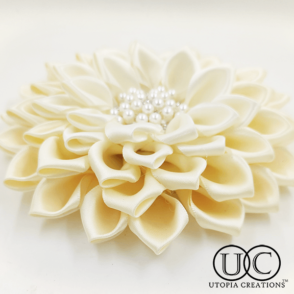 Cream Flower Corsage Brooch "Eliza Pearl" - Simply Greek