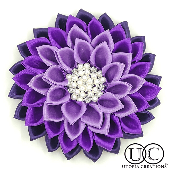 Purple Violet Flower Corsage Brooch "Ms. Dorothy" - Simply Greek