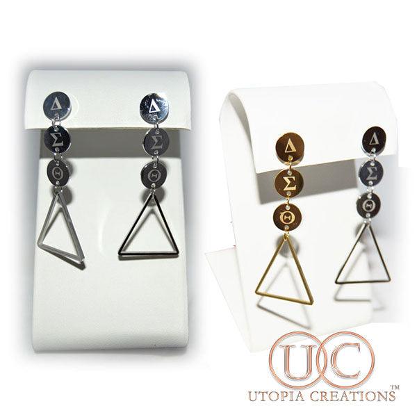 ΔΣΘ Tier Drop Earrings (Stainless Steel) - UTOPIA CREATIONS | Accessories & Gifts