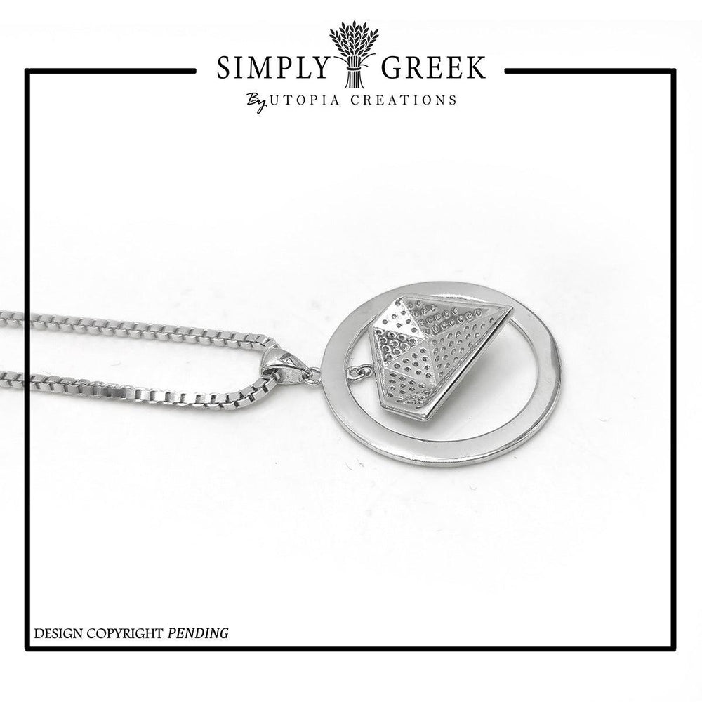 Diamond Life Member Pendant & Necklace (Sterling Silver) - Simply Greek
