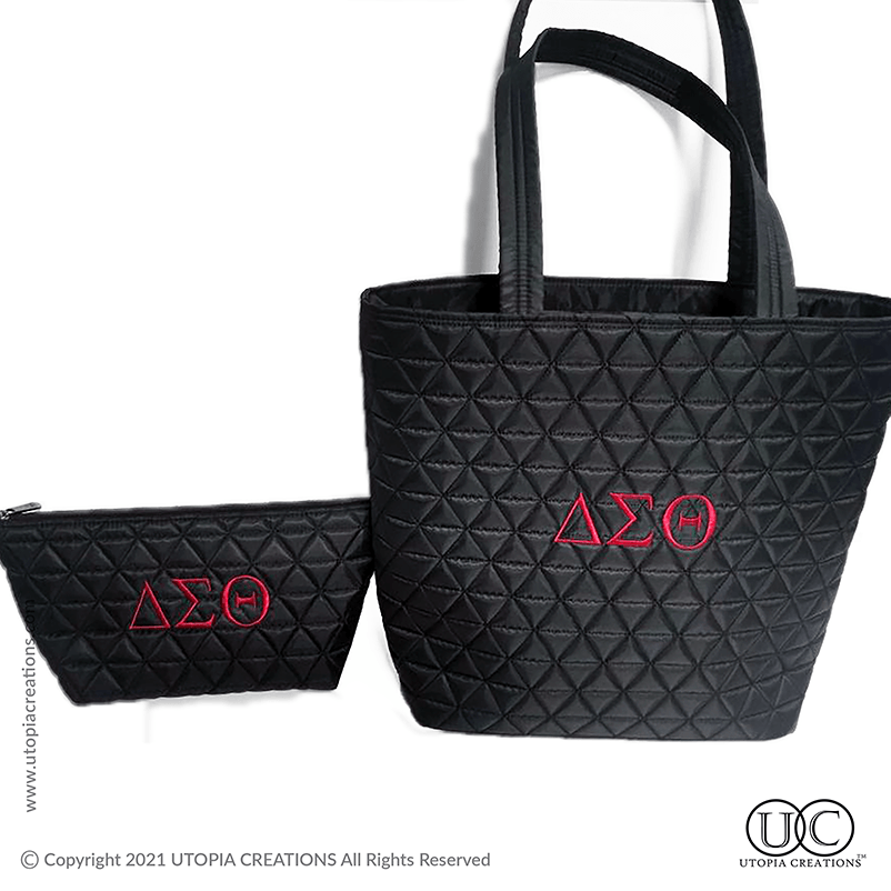 Delta Sigma Theta Quilted Business Tote - Simply Greek