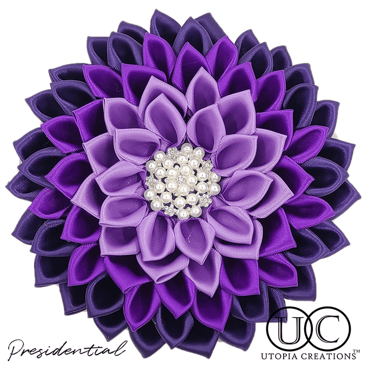 Purple Violet Flower Corsage Brooch "Ms. Dorothy" - Simply Greek