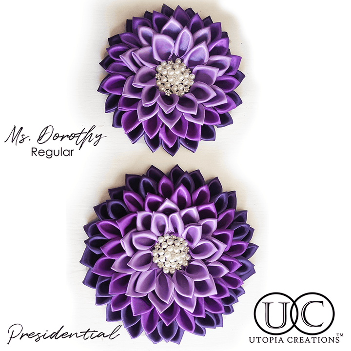 Purple Violet Flower Corsage Brooch "Ms. Dorothy" - Simply Greek
