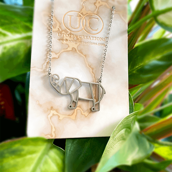 Geometric Elephant Necklace (FINAL SALE) - Simply Greek