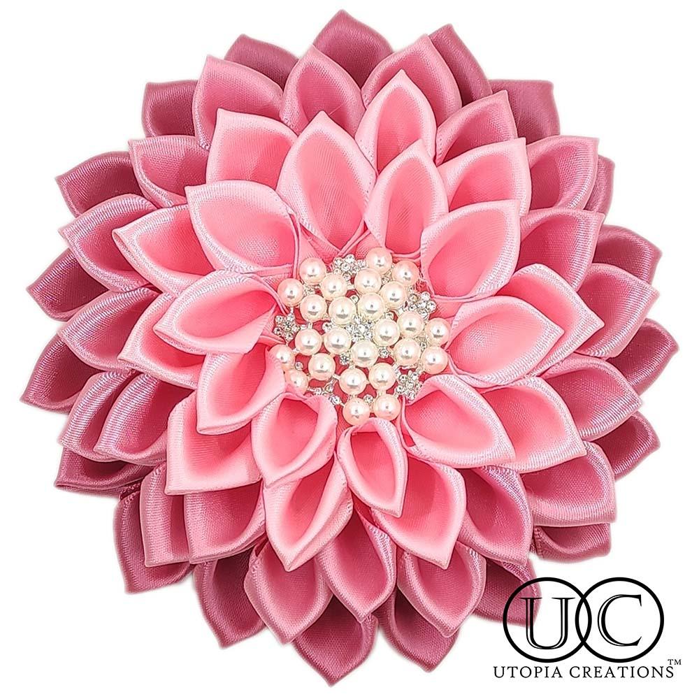 Soft Pink Flower Corsage Brooch 'Rosalind' - Simply Greek