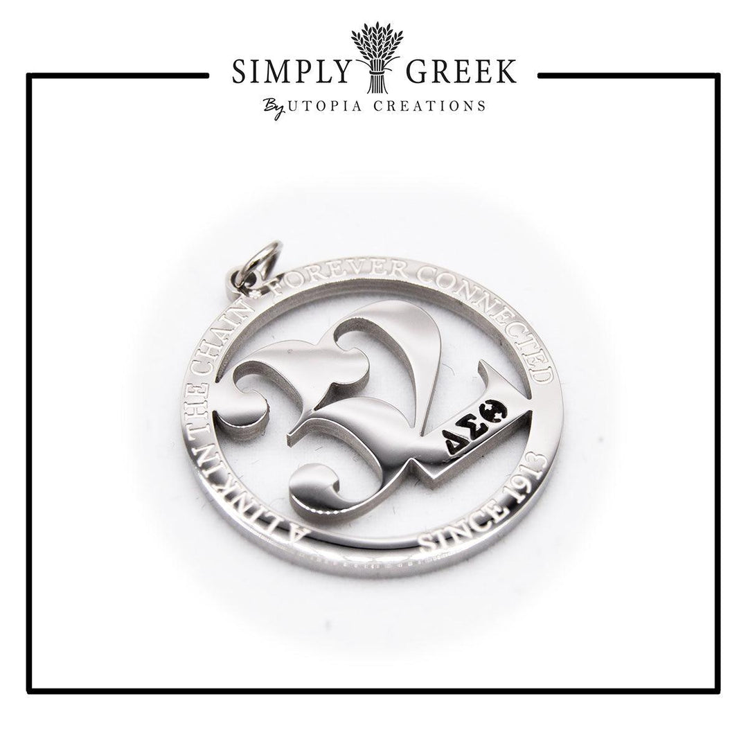 **New** #32 Line Number Charm ΔΣΘ (Stainless Steel) - Simply Greek