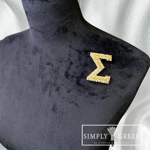**NEW** The Pearl-Essence Collection Sigma Brooch - Simply Greek