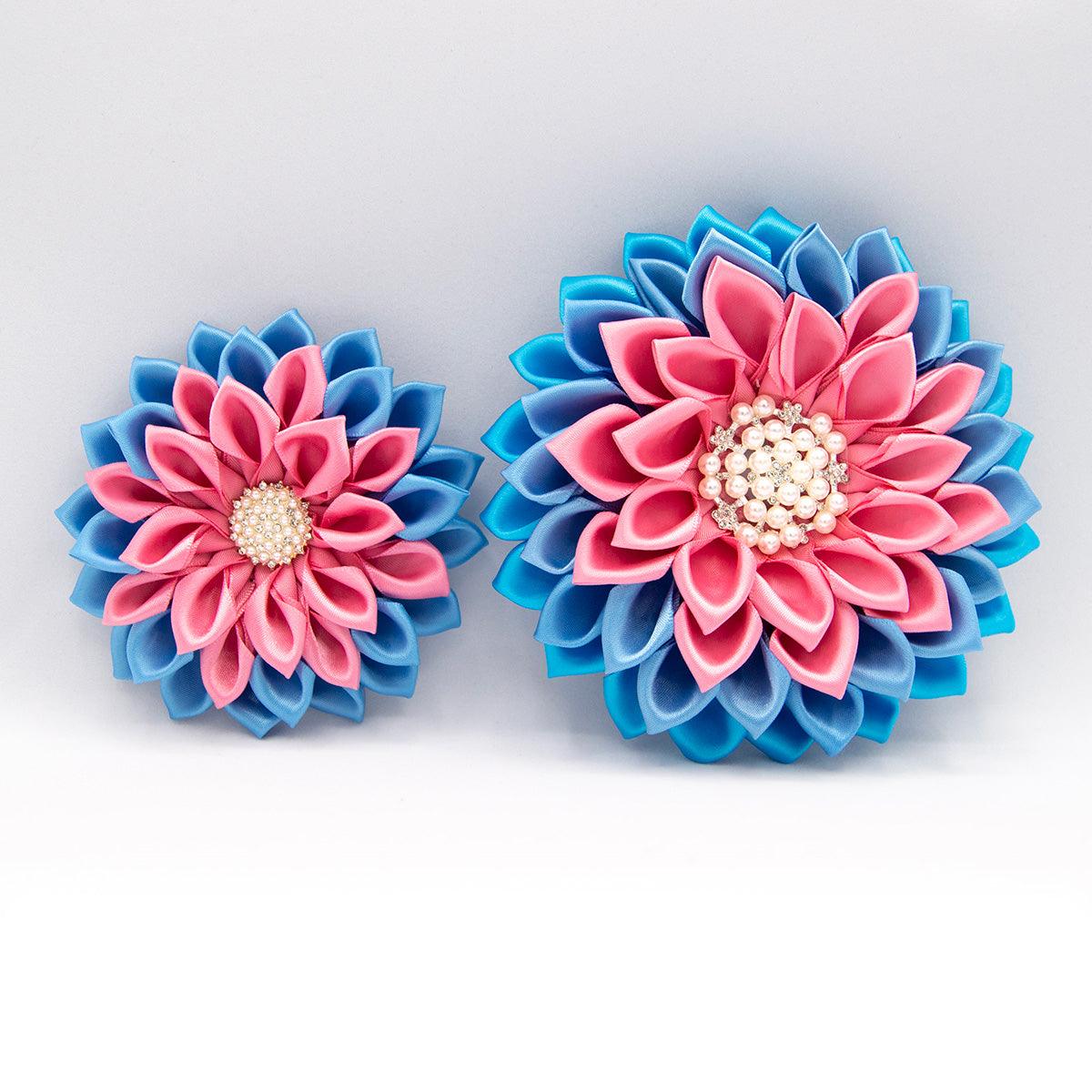 Pink & Blue Flower Corsage 