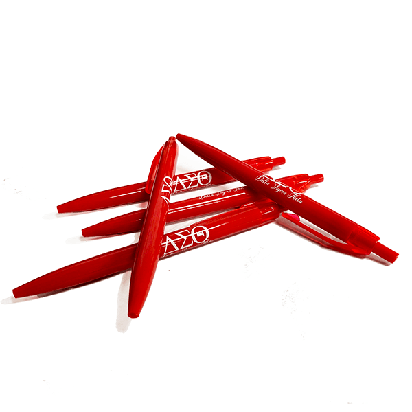 ΔΣΘ Red Plastic Ink Pens - Simply Greek