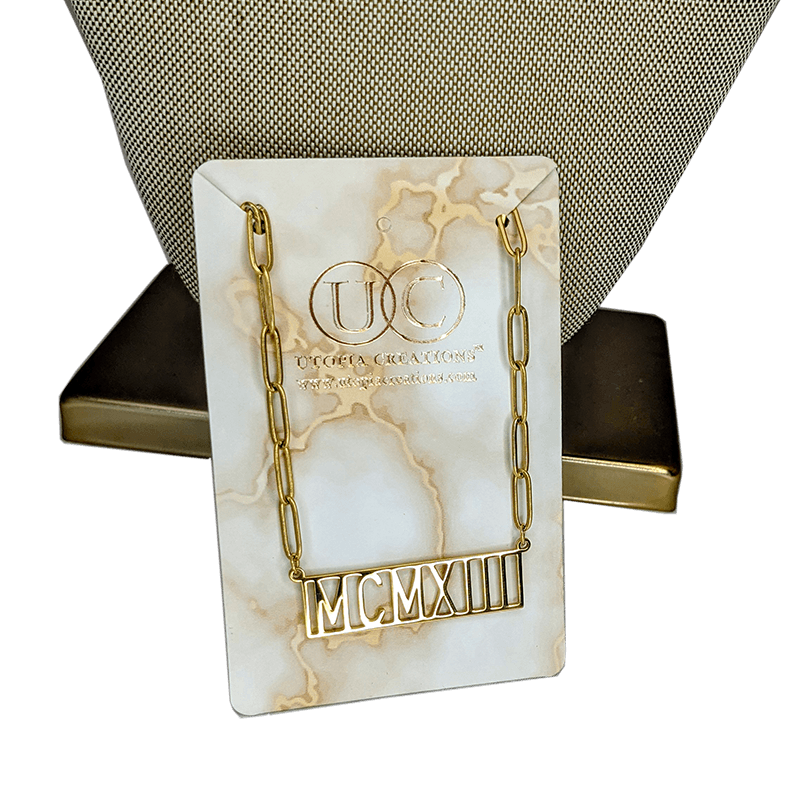 Founding Year Roman Numeral Necklaces (Stainless Steel) - Simply Greek