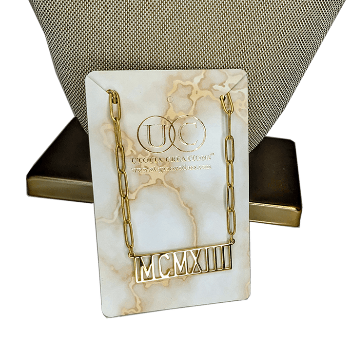 Founding Year Roman Numeral Necklaces (Stainless Steel) - Simply Greek