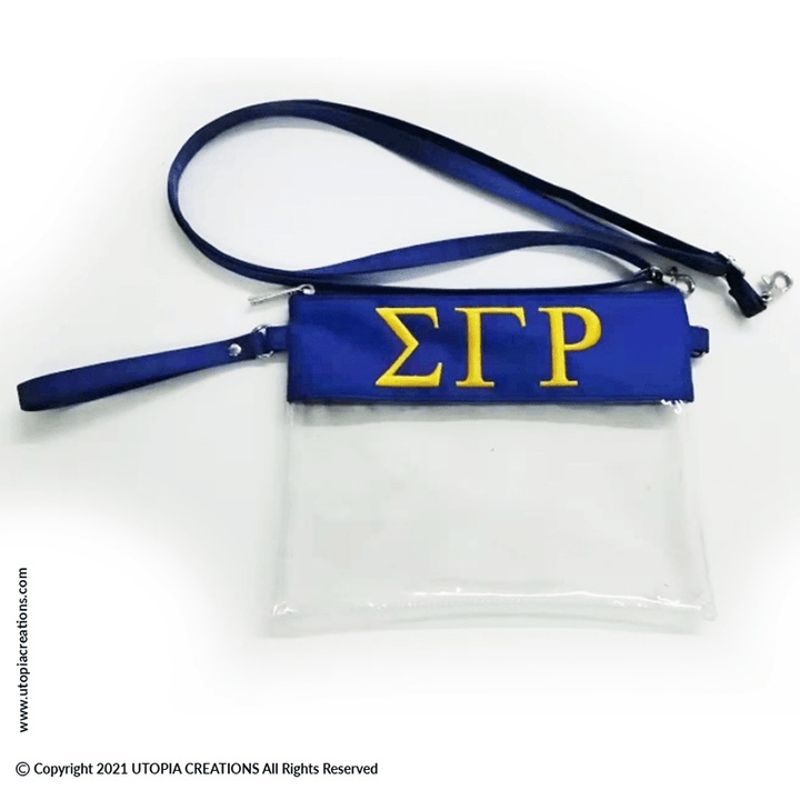 Sigma Gamma Rho Clear Embroidered Stadium Crossbody