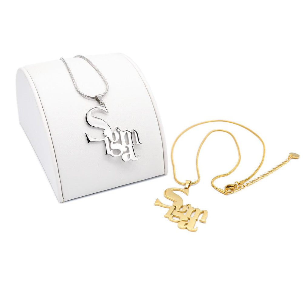 **NEW** SIGMA D'OR Pendant Necklace (Stainless Steel) - Simply Greek