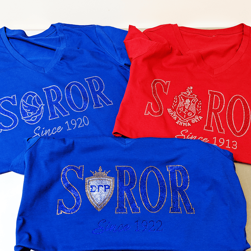 "SOROR" Rhinestone/Bling Tee - Simply Greek