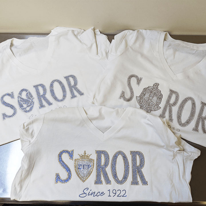 "SOROR" Rhinestone/Bling Tee - Simply Greek