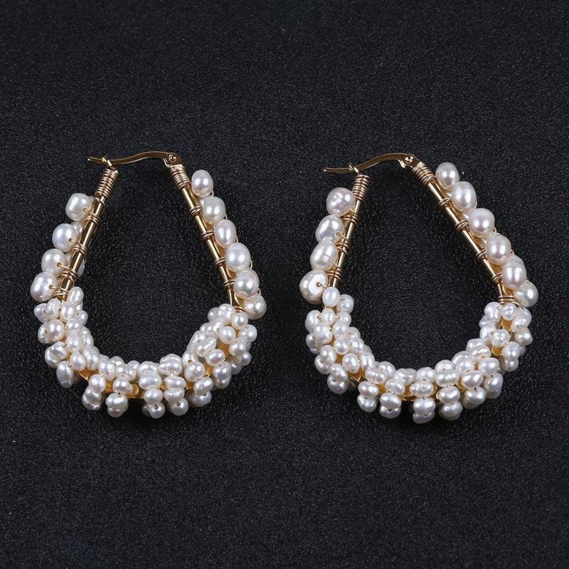 White Freshwater Pearl Statement Earrings — Aventine Jewelry