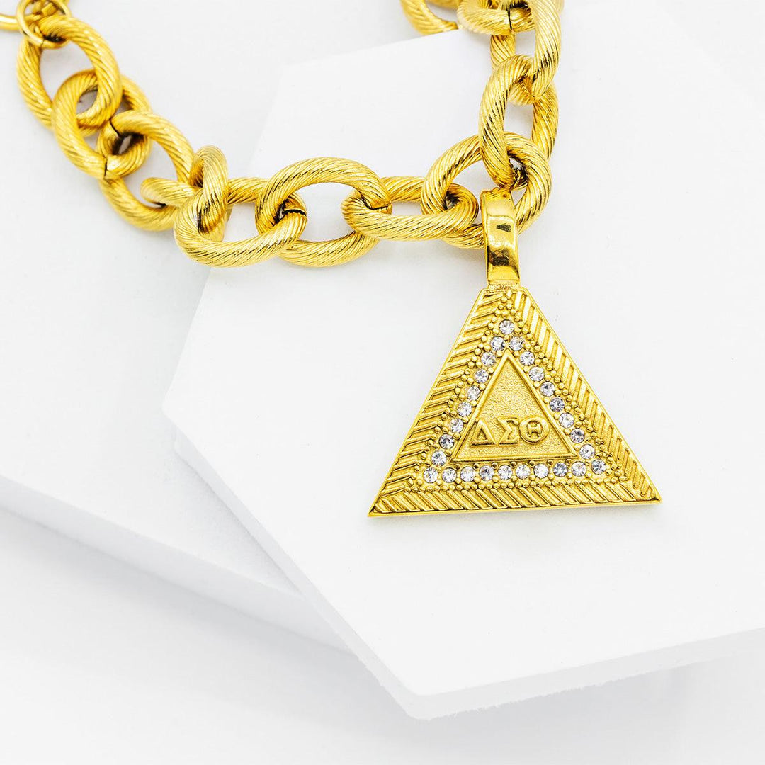 ΔΣΘ Signature Pyramid & Twisted Rope Bracelet (Stainless Steel) - Simply Greek