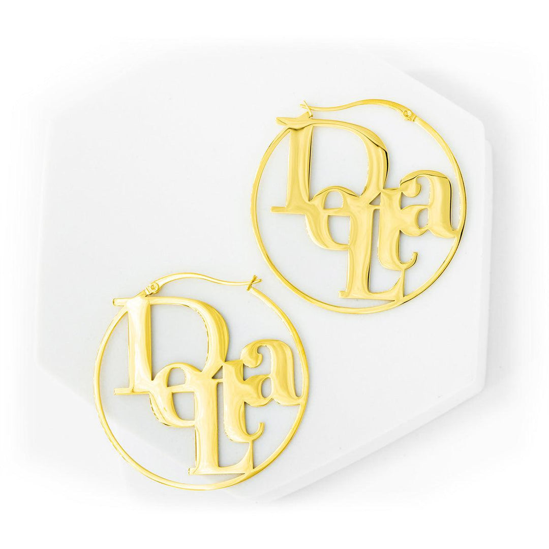 DELTA D'OR Hoop Earrings - Simply Greek